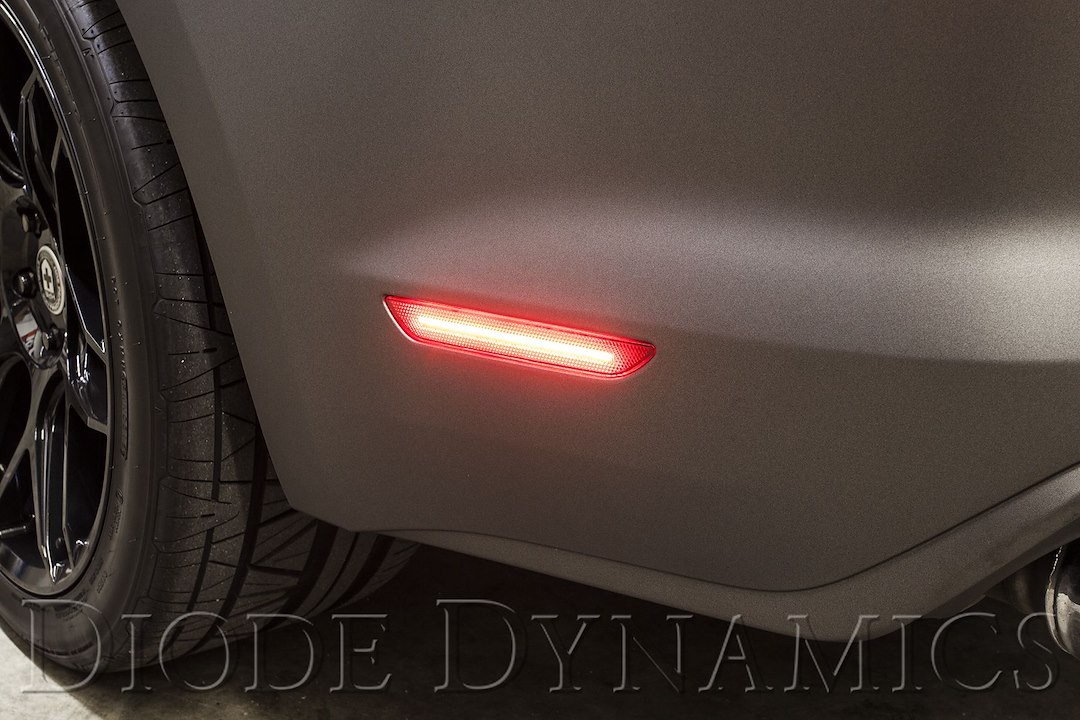 Diode Dynamc Side Marker Light, Side Fender, Clear Lens, Black Trim, LED Bulb, Red Bulb, Set of 2 – DD5002