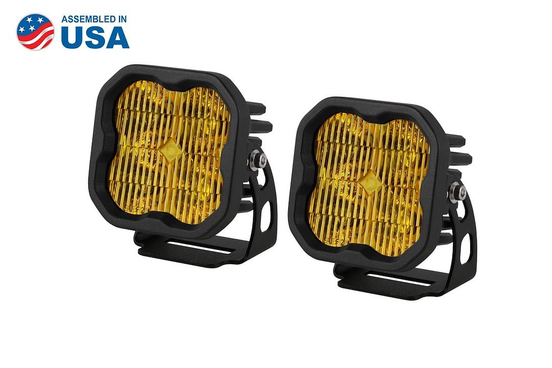 Diode Dynamc Driving/ Fog Light, Stage Series Sport, LED Bulb, Yellow Bulbs, 3 Inch Square, 14.5 Watt Bulbs Amp Draw 1.1 Amp at 12.8 Volt – DD6126P