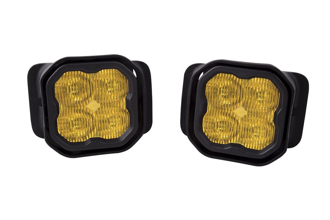 Diode Dynamc Driving/ Fog Light, Stage Series Sport, LED Bulb, Yellow Bulbs, 3 Inch Square, 14.5 Watt Bulbs Amp Draw 1.1 Amp at 13.2 Volt – DD6240
