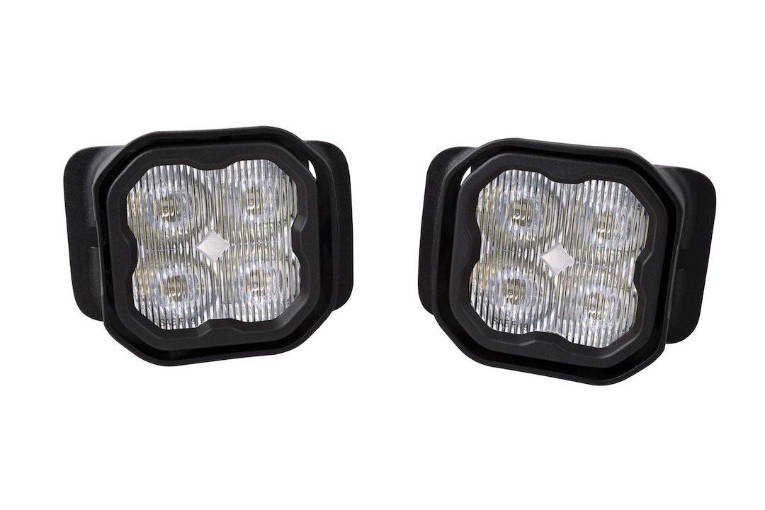Diode Dynamc Driving/ Fog Light, Stage Series Pro, LED Bulb, Clear Bulbs, 3 Inch Square, 36 Watt Bulbs Amp Draw 2.7 Amp at 12.8 Volt – DD6242