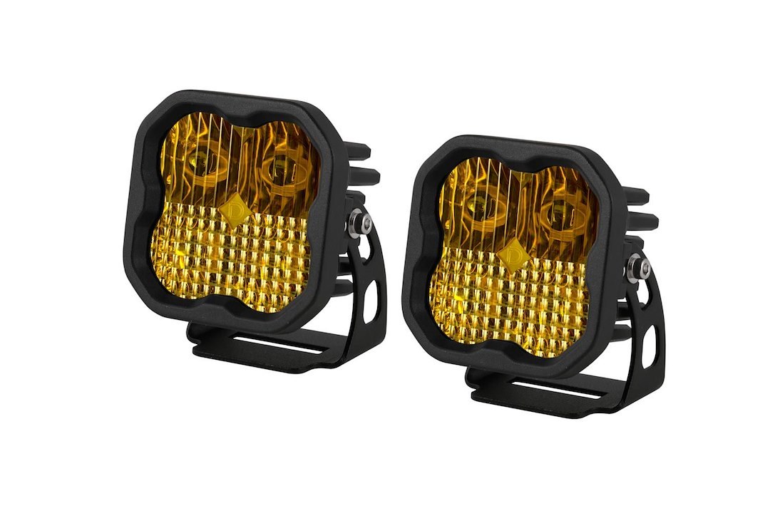Diode Dynamc Driving/ Fog Light, Stage Series Sport, LED Bulb, Yellow Bulbs, 3 Inch Square, 14.5 Watt Bulbs Amp Draw 1.1 Amp at 12.8 Volt – DD6480P