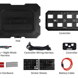 Diode Dynamc Switch Panel, D-Switch, 8 Switch Panel, One 10-Foot Controller Wiring Harness/ One Trigger Wires/ One Night Mode Wiring Harness – DD8373
