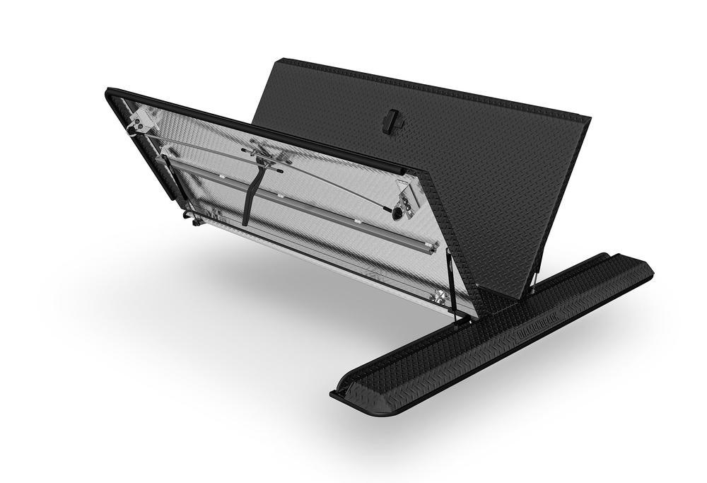 Diamondback Tonneau Cover, 180, Hard Folding, Standard Profile, 2 Panels, Not Hinged IN Front, Rugged Black, Aluminum, Key Lock – TA05S-180-DX