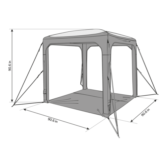 Dometic Outd Portable Canopy, Hub 2 Redux, 90.6 Inch Height X 90.6 Inch Width X 90.6 Inch Depth, Inflatable Frame/ Air Frame Technology – 9120001968