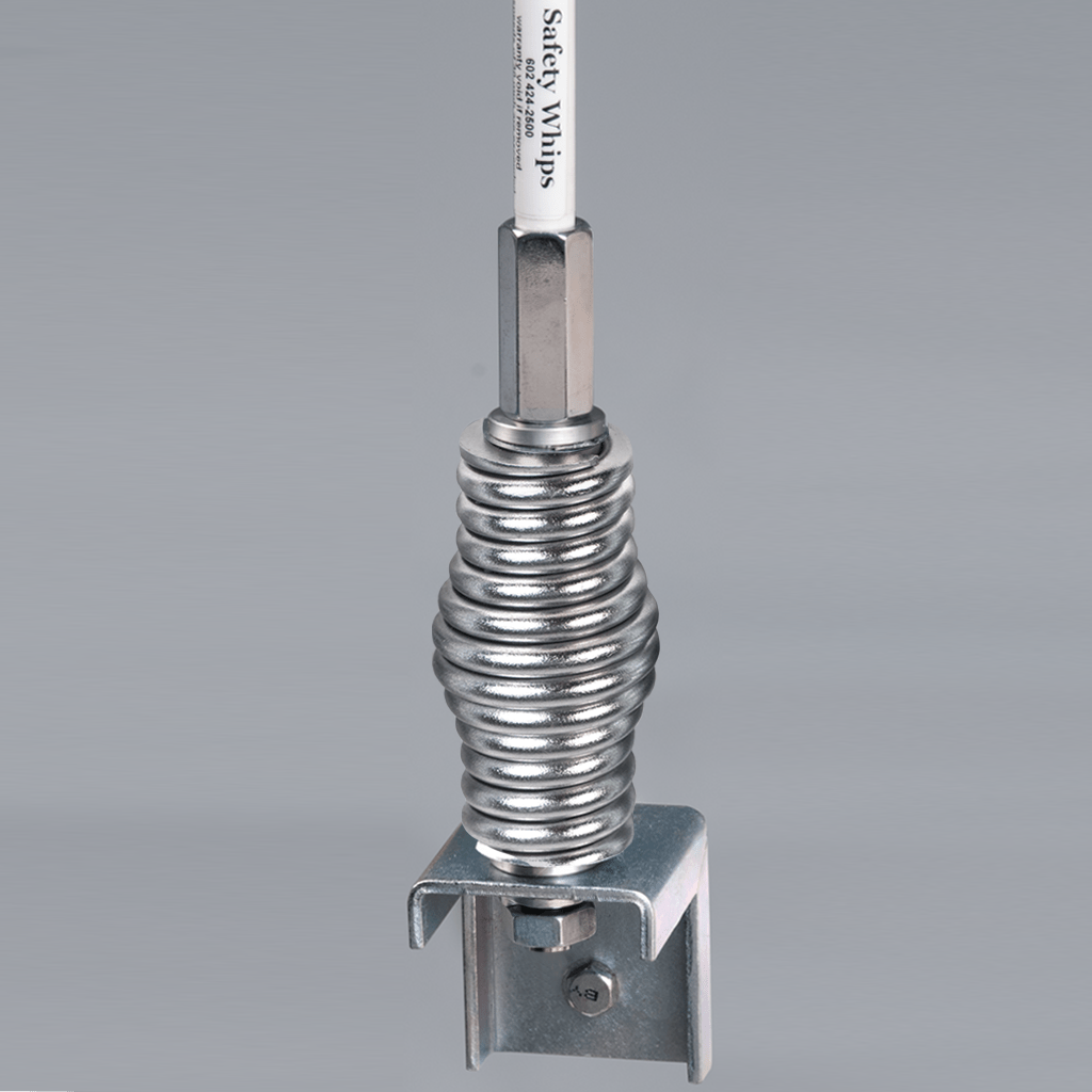 Driver Ind. Warning Whip Base, Safetywhips®, Barrel Spring Base, For Non-Powered Whip, Threaded Whip Connection, Zinc Plated, Steel – 519.30BNP