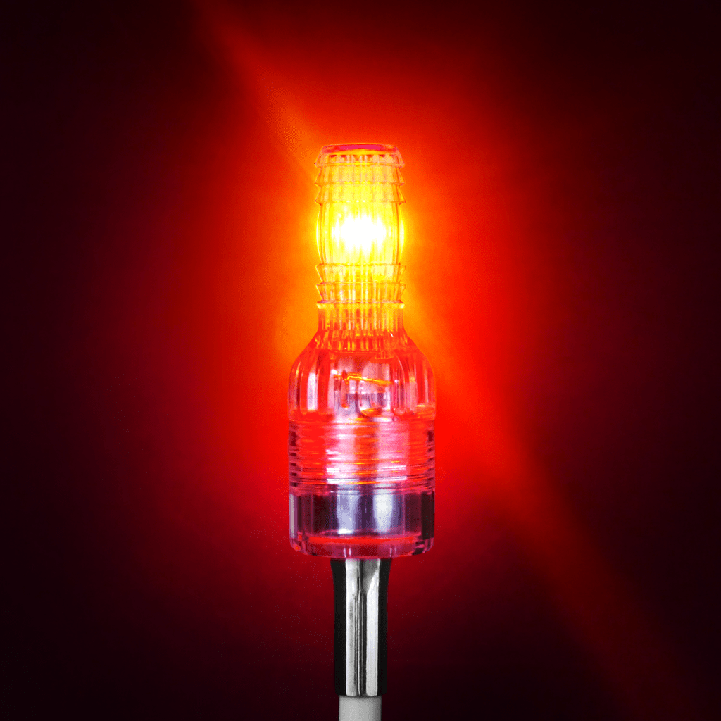 Driver Ind. Warning Whip Light, Safetywhips®, Dual Color Amber and Red, LED Bulb, Flashing/ Constant Mode, Low Profile – SC3-AR
