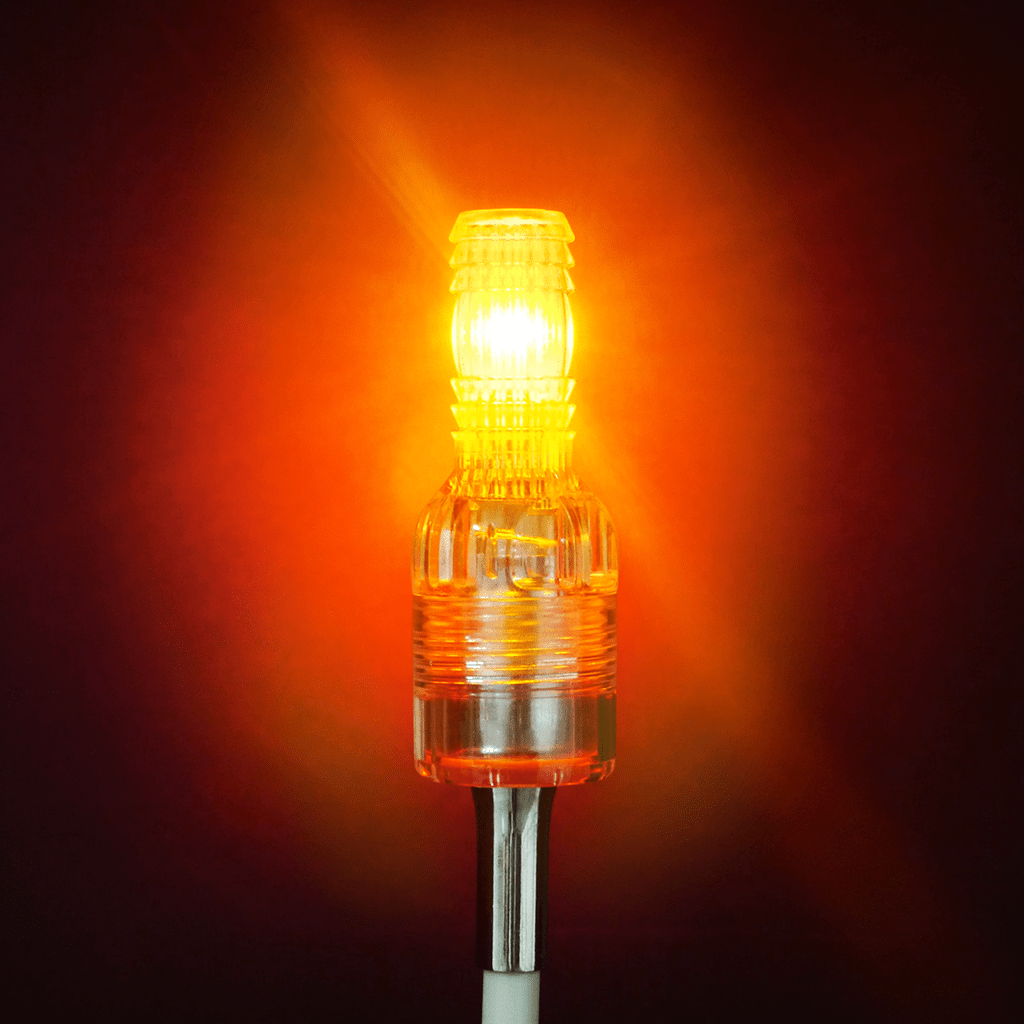 Driver Ind. Warning Whip Light, Safetywhips®, Dual Color Amber and Red, LED Bulb, Flashing/ Constant Mode, Low Profile – SC3-AR