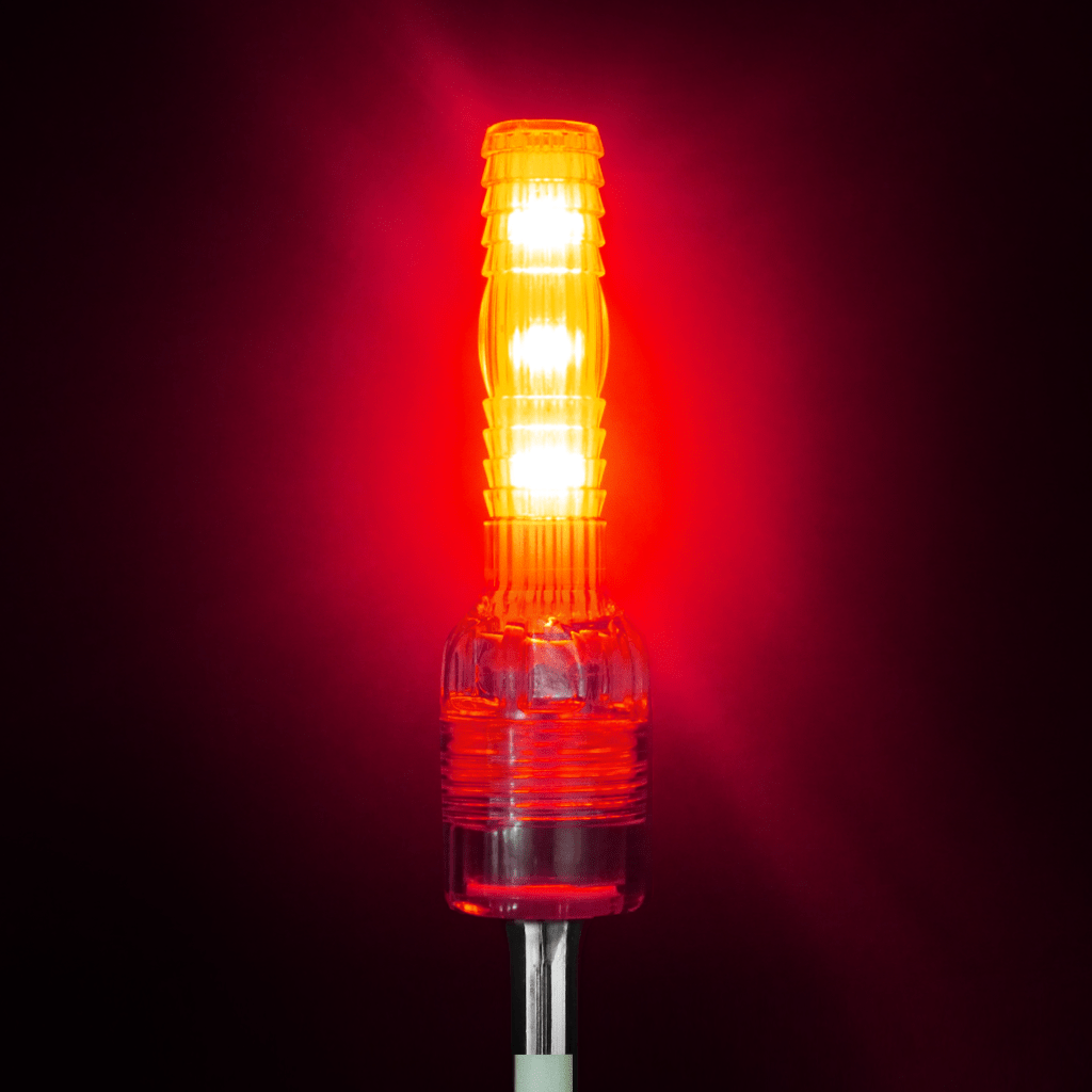 Driver Ind. Warning Whip Light, Safetywhips®, Dual Color Amber and Red, LED Bulb, Constant Mode, High Profile – SC4-CAR