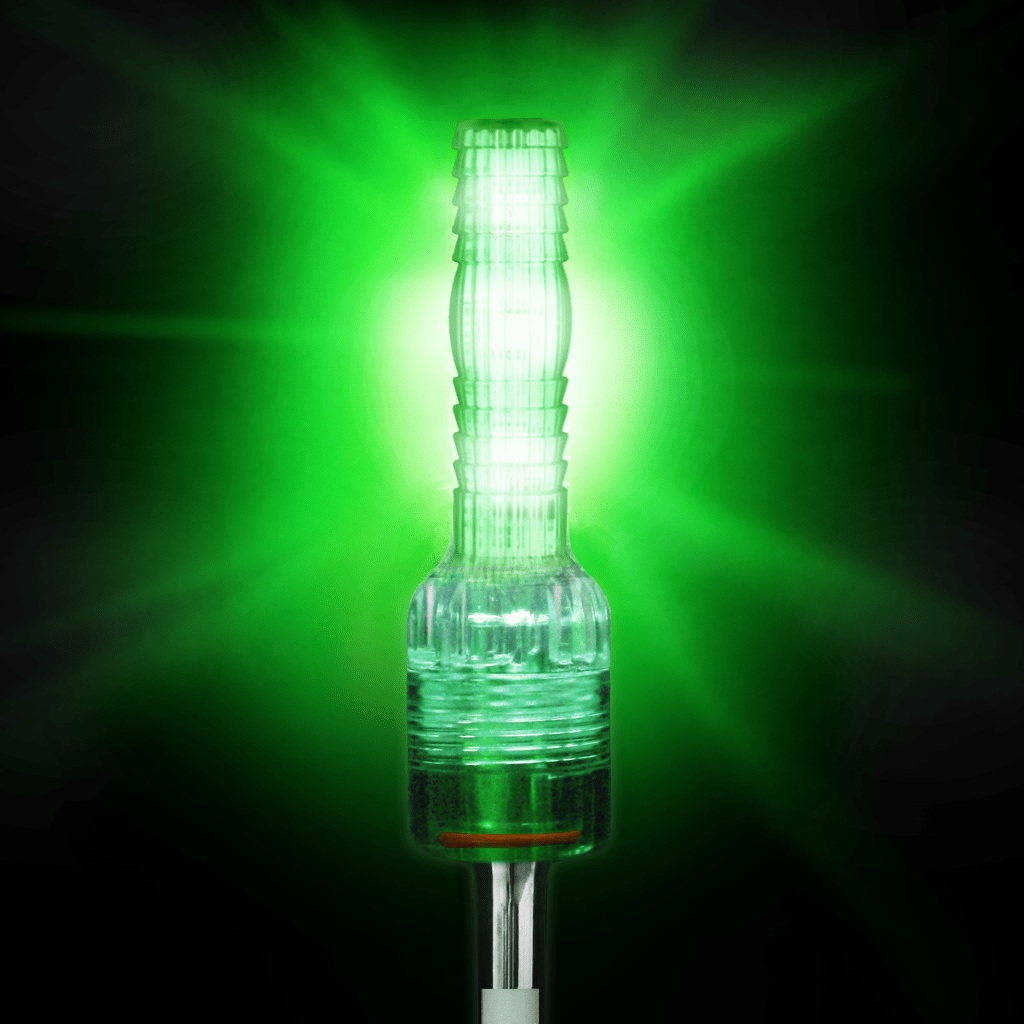 Driver Ind. Warning Whip Light, Safetywhips®, Single Color Green, LED Bulb, Flashing Mode, High Profile, Safely Functions from 10 to 40 Volt – SC4-FG