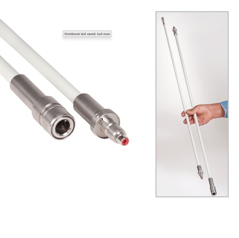 Driver Ind. Warning Whip, Safetywhips®, 8 Foot Height, 1/2 Inch Diameter, Powdered, Non-Lighted, White Pole, Fiberglass – SW08QD2