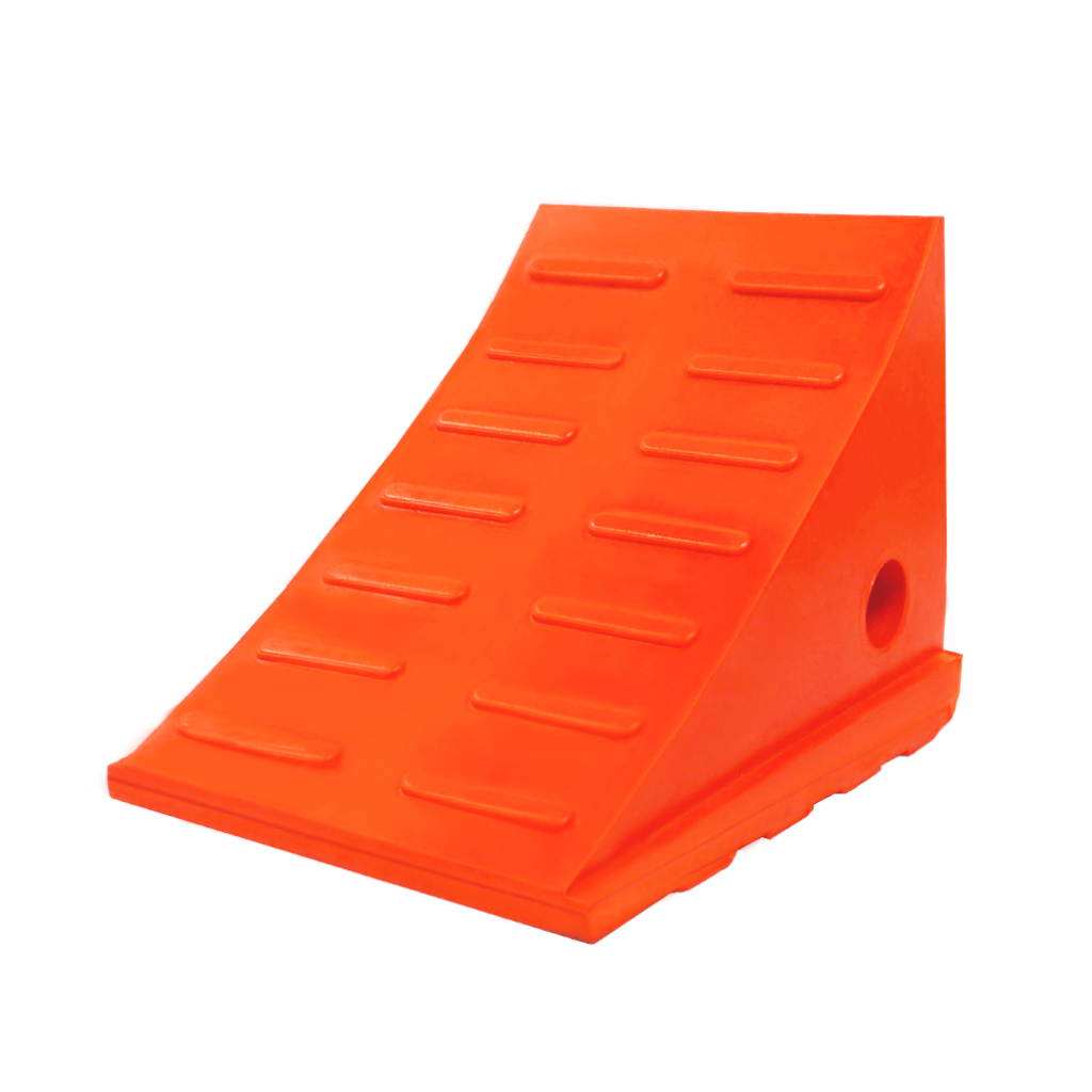 Driver Ind. Wheel Chock, Toro ® 400 Series, Orange, Polyurethane, Single, Tire Diameter Up to 35 Inch, 15 Ton Maximum Capacity – WC-UO400