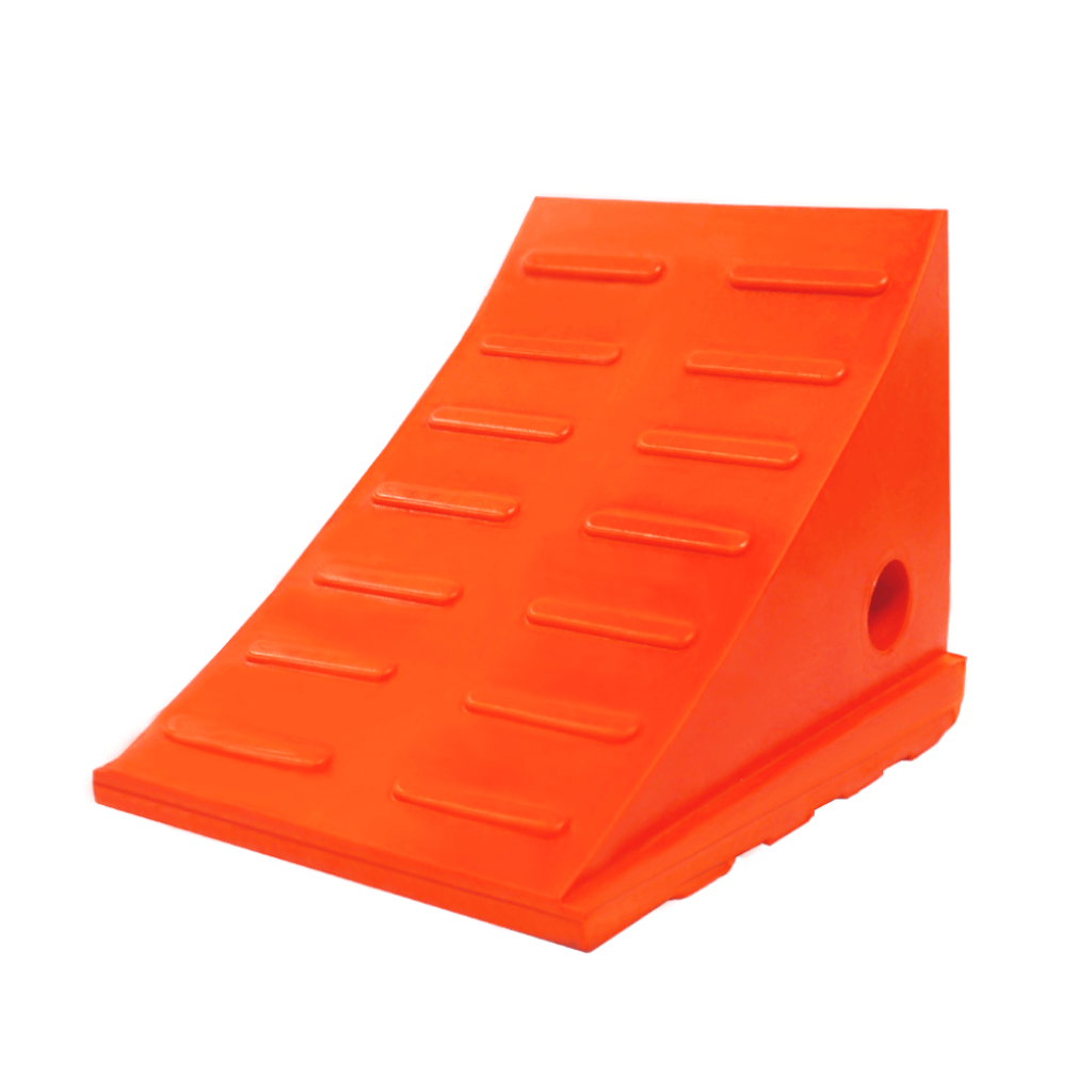 Driver Ind. Wheel Chock, Toro ® 600 Series, Orange, Polyurethane, Set of 2, Tire Diameter Up to 46 Inch, 25 Ton Maximum Capacity – WC-UO600-2R