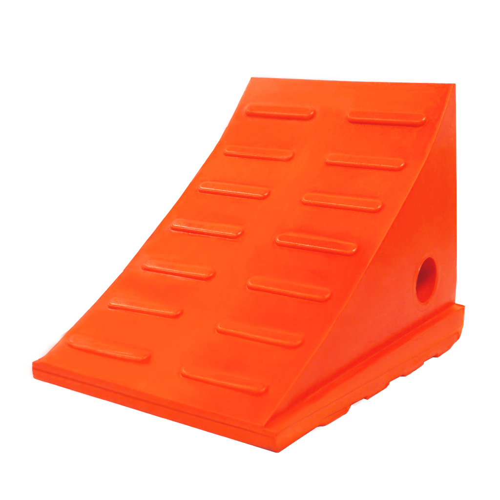 Driver Ind. Wheel Chock, Toro ® 650 Series, Orange, Polyurethane, Single, Tire Diameter Up to 46 Inch, 35 Ton Maximum Capacity – WC-UO650