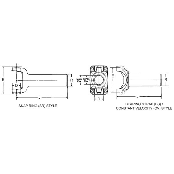 Dana Spicer Drive Shaft Slip Yoke, 1.5 Inch Shaft Diameter, 6.5 Inch Long, For Use with 1310 Series Universal Joint – 2-3-8251X