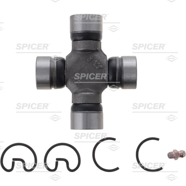 Dana Spicer Universal Joint, 1330/ 7260 Design, Inside/ Outside Retaining Clips, 2 Smooth Round/ 2 Grooved Round Bearings – 5-3246X
