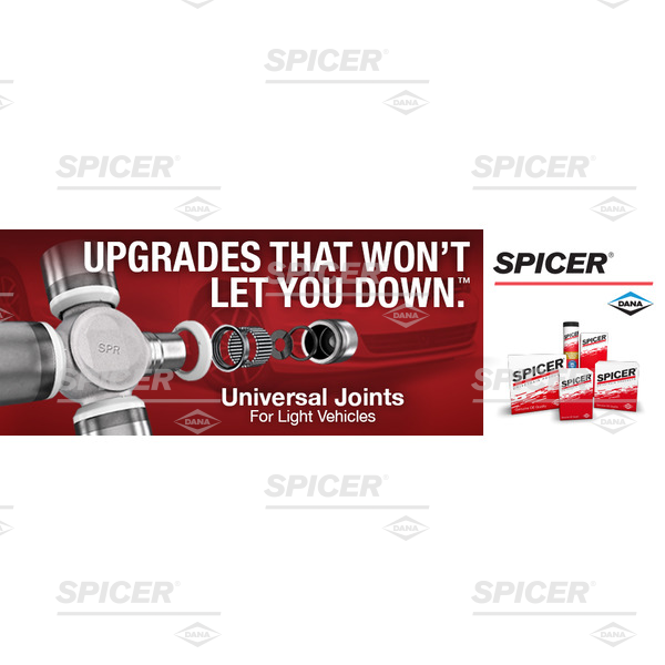 Dana Spicer Universal Joint, 1330/ 7260 Design, Inside/ Outside Retaining Clips, 2 Smooth Round/ 2 Grooved Round Bearings – 5-3246X