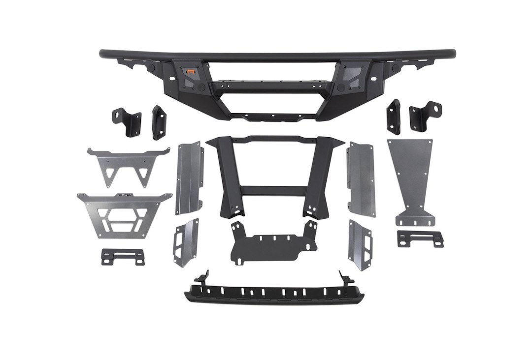 DV8 Offroad Bumper, Tubular Design, High Profile, Mounting Hardware Included, Without Grille Guard, Without Winch Mount, With Skid Plate – FBFR-02