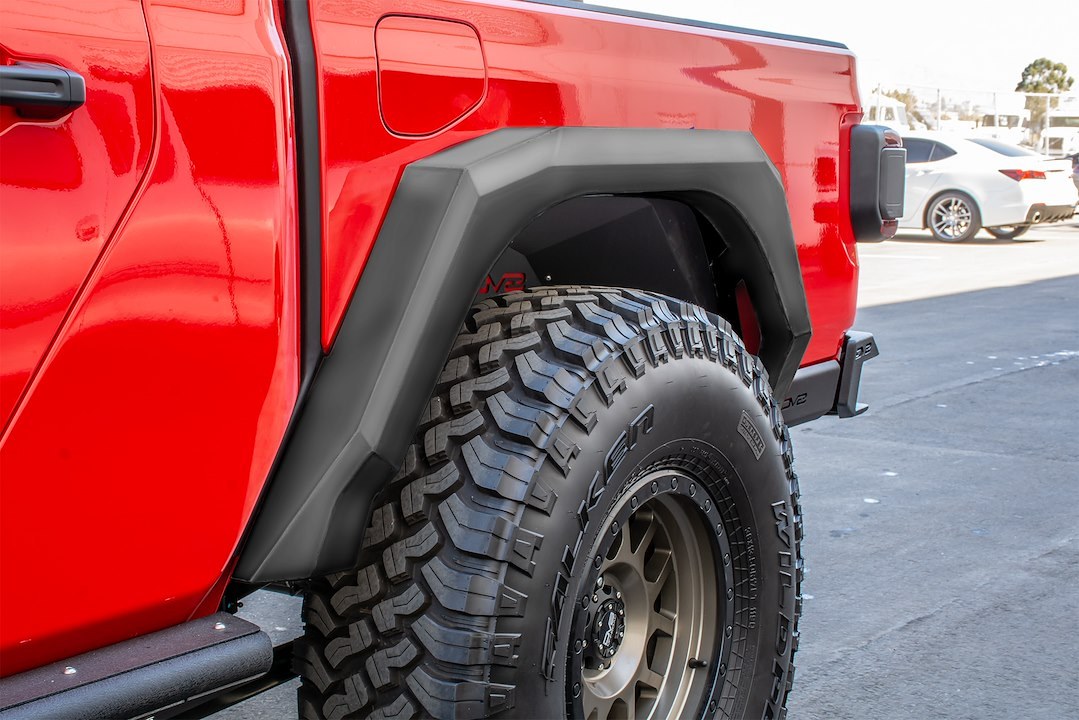 DV8 Offroad Fender Flare, Armor, Bolt-On, Slim, Powder Coated, Black, Steel, Set of 4 – FDGL-02