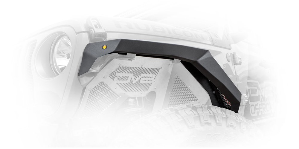 DV8 Offroad Fender Flare, Armor, Bolt-On, Slim, Powder Coated, Black, Steel, Set of 4 – FDGL-02