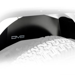 DV8 Offroad Inner Fender, Solid and Perforated Design, With DV8 Logo, With Rock Lights, Raw, Aluminum, Set of 2 – INFEND-01RB