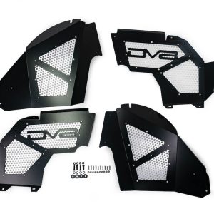 DV8 Offroad Inner Fender, Solid and Perforated Design, With DV8 Logo, Powder Coated, Black, Aluminum, Set of 2 – INFEND-03FB