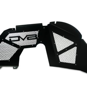DV8 Offroad Inner Fender, Solid and Perforated Design, With DV8 Logo, Powder Coated, Black, Aluminum, Set of 2 – INFEND-03FB