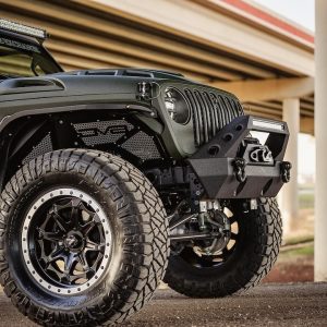 DV8 Offroad Inner Fender, Solid and Perforated Design, With DV8 Logo, Powder Coated, Black, Aluminum, Set of 2 – INFEND-03FB