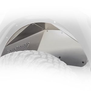 DV8 Offroad Inner Fender, Solid and Perforated Design, Without Logo, Powder Coated, Black, Aluminum, Set of 2 – INFEND-03RB