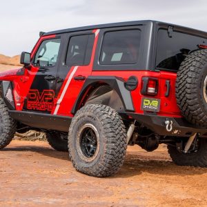 DV8 Offroad Inner Fender, Solid and Perforated Design, Without Logo, Powder Coated, Black, Aluminum, Set of 2 – INFEND-03RB