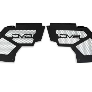 DV8 Offroad Inner Fender, Solid and Perforated Design, With DV8 Logo, Powder Coated, Black Satin, Aluminum – INFEND-06FB