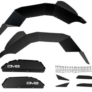 DV8 Offroad Inner Fender, Solid Design, With DV8 Logo, Powder Coated, Black Satin, Aluminum – INFEND-07RB