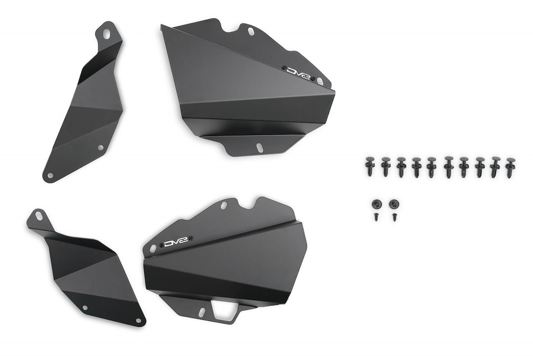 DV8 Offroad Inner Fender, Solid Design, Without Logo, Powder Coated, Black, Aluminum, Set of 2 – INFT2-01