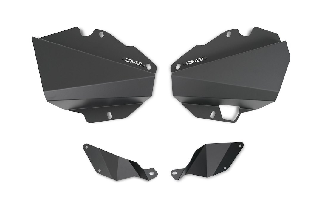 DV8 Offroad Inner Fender, Solid Design, Without Logo, Powder Coated, Black, Aluminum, Set of 2 – INFT2-01