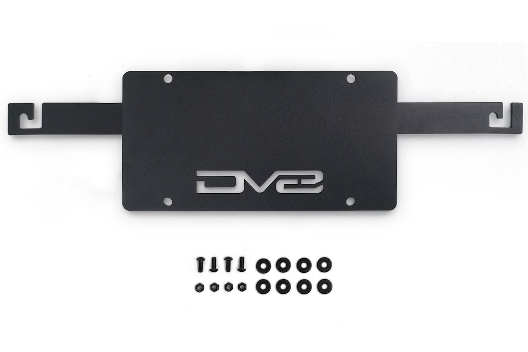 DV8 Offroad License Plate Bracket, License Plate Mounting Bracket, Relocates License Plate Below the Grille – LPBR-04