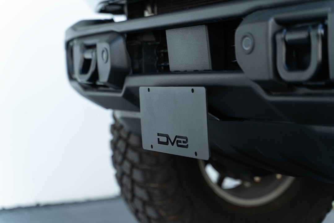 DV8 Offroad License Plate Bracket, License Plate Mounting Bracket, Relocates License Plate Below the Grille – LPBR-04