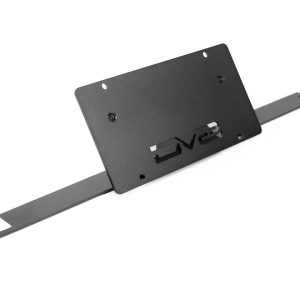 DV8 Offroad License Plate Relocation Kit, Relocates License Plate Below the Center at AN Angle on Front Bumper, Powder Coated, Black, Steel – LPBR-05