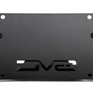 DV8 Offroad License Plate Relocation Kit, Relocates License Plate Below the Center at AN Angle on Front Bumper, Powder Coated, Black, Steel – LPBR-05