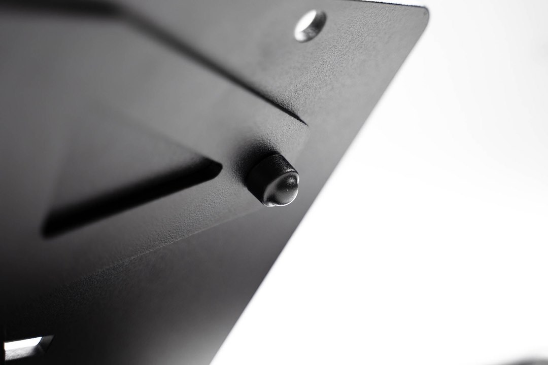 DV8 Offroad License Plate Relocation Kit, Relocates License Plate Below the Center at AN Angle on Front Bumper, Powder Coated, Black, Steel – LPBR-05