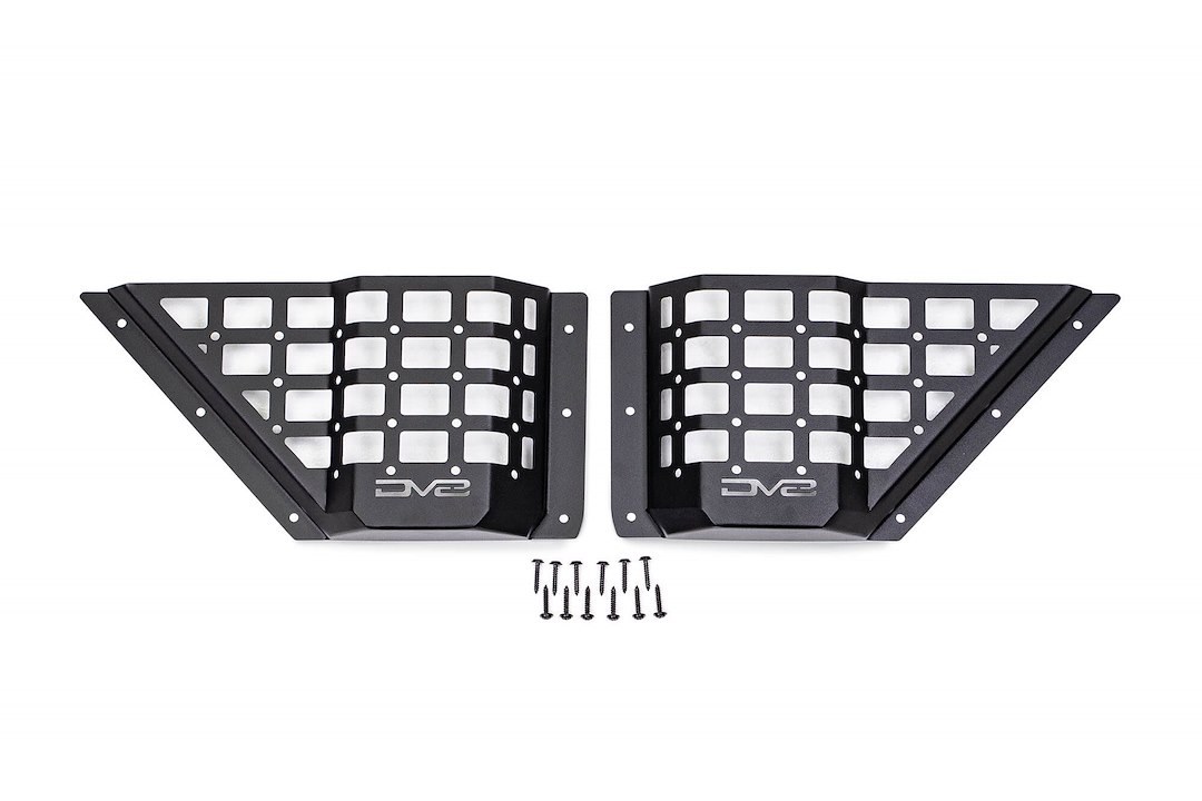 DV8 Offroad Door Panel, Competition Series, Molle Style, Powder Coated, Black, Steel, Set of 2 – MPBR-05