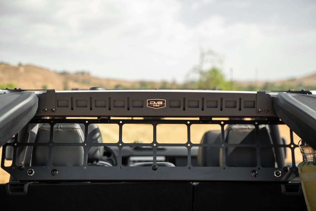 DV8 Offroad Pet Barrier, Flip-Up Design, Bolt-On, With Push Button Lock, Powder Coated, Black, Steel – MPBR-10