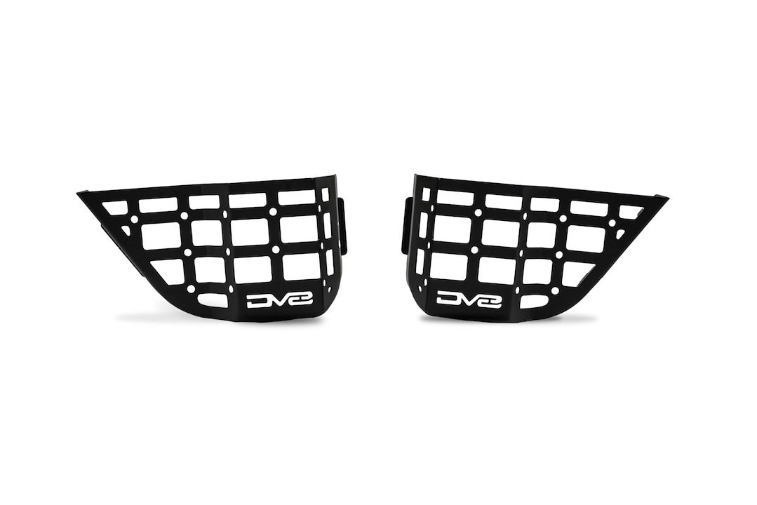 DV8 Offroad Molle Cargo Panel, Standard Width Design, Front Door Panel Mount, With Bottle Holder, Snap-IN, Powder Coated, Black, Steel – MPJK-05