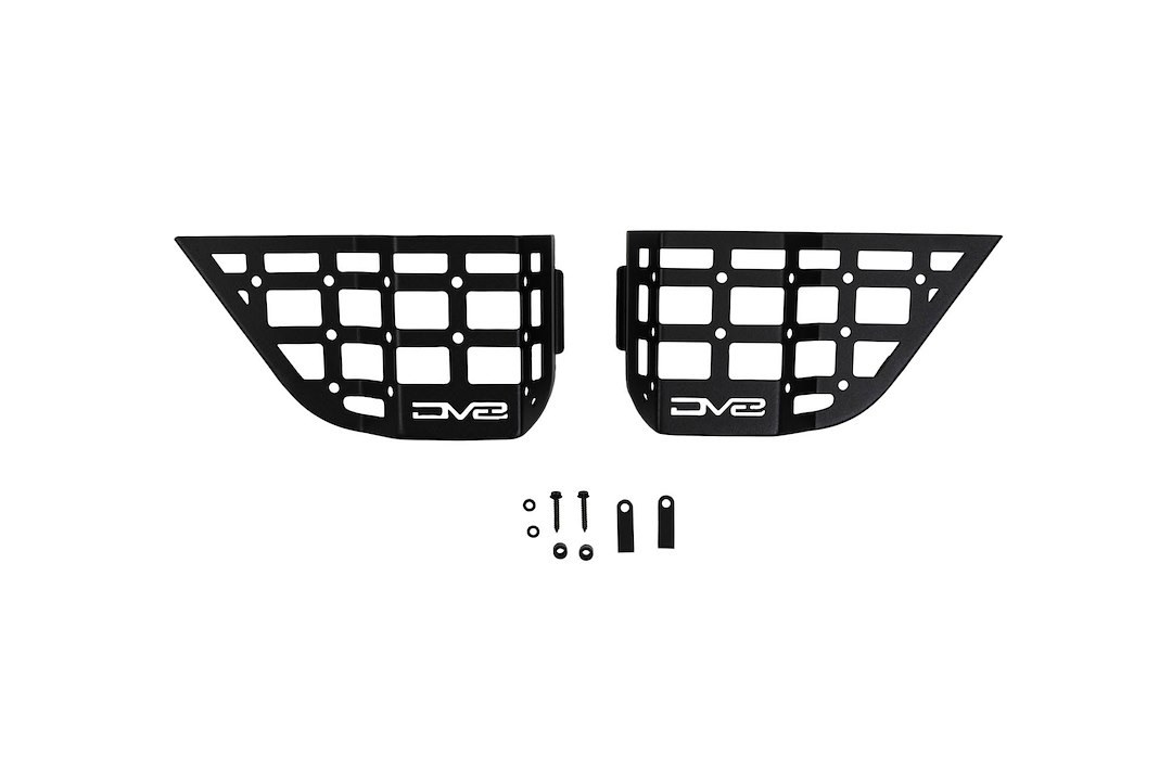 DV8 Offroad Molle Cargo Panel, Standard Width Design, Front Door Panel Mount, With Bottle Holder, Snap-IN, Powder Coated, Black, Steel – MPJK-05