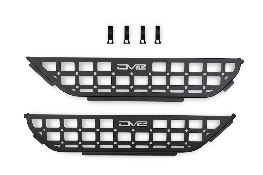 DV8 Offroad Molle Cargo Panel, Front Door Mount, Slim Design, Snap-IN Design, Powder Coated, Black, Steel, Set of 2 – MPJL-07
