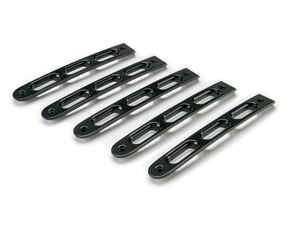 DV8 Offroad Exterior Door Handle Trim, Slot Style, Black, Stainless Steel, Mounts with Screws, Set of 5 – D-JP-190026-BK-5