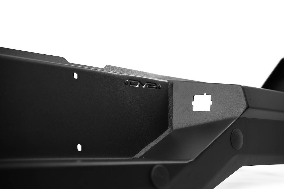 DV8 Offroad Bumper, Spec Series, Modular Design, Mounting Hardware Included, Without D-Ring Mounts, With Two 3 Inch Light Pod Cutouts – RBTT1-08