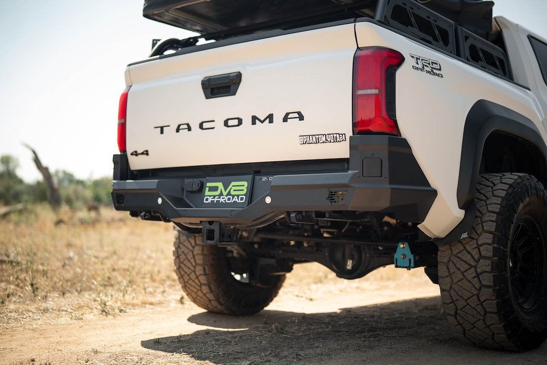 DV8 Offroad Bumper, Spec Series, Modular Design, Mounting Hardware Included, Without D-Ring Mounts, With Two 3 Inch Light Pod Cutouts – RBTT1-08