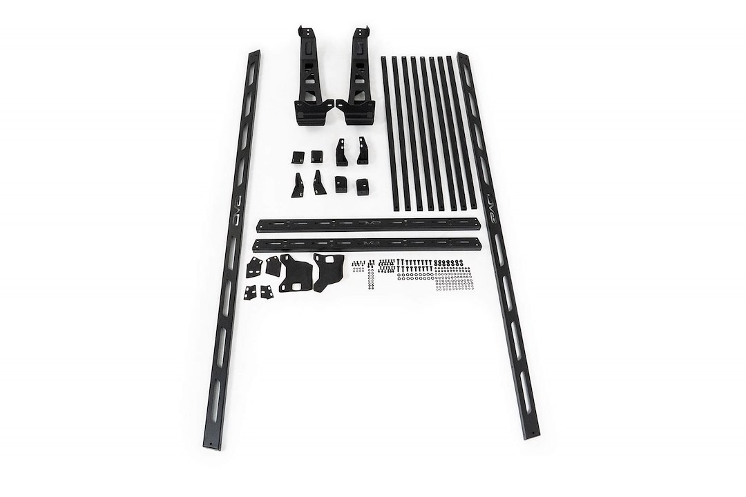 DV8 Offroad Roof Rack, Bolt-On, 200 Pound Capacity, With Mounts for Light Bar and Accessories, Powder Coated, Black, Steel – RRBR-01