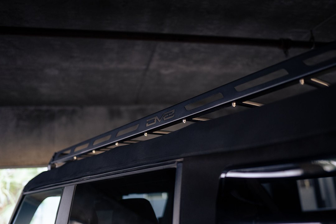 DV8 Offroad Roof Rack, Bolt-On, 200 Pound Capacity, With Mounts for Light Bar and Accessories, Powder Coated, Black, Steel – RRBR-01
