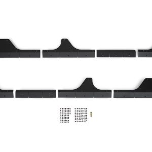 DV8 Offroad Rocker Panel Guard, Rock Skins, Body and Frame Mount, Flush Style, Powder Coated, Black, Steel – SRGL-09