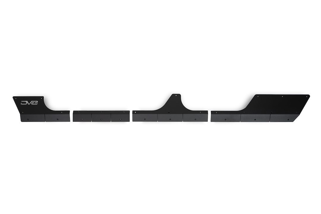 DV8 Offroad Rocker Panel Guard, Rock Skins, Body and Frame Mount, Flush Style, Powder Coated, Black, Steel – SRGL-09